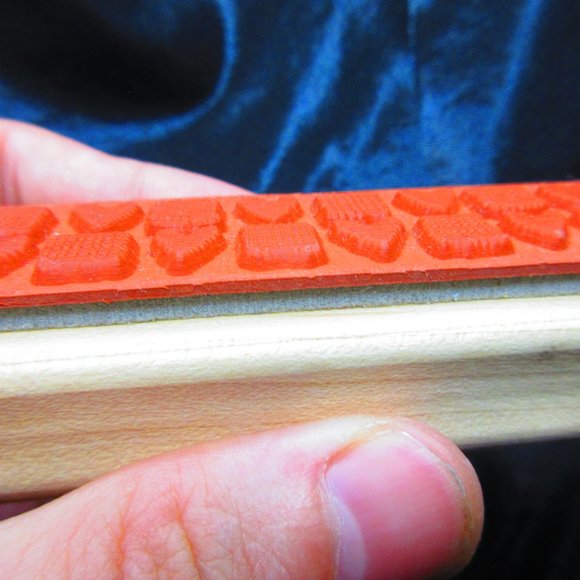 Heart Pattern Wood Mounted Stamp 1.25" X 3.75" - Picture 3 of 3